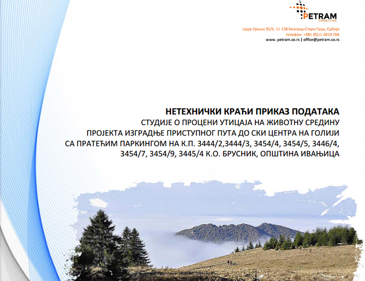 IL-vrhovi-projekat-1 Javna rasprava o uticaju pristupnog puta i parkinga na Goliji na životnu sredinu