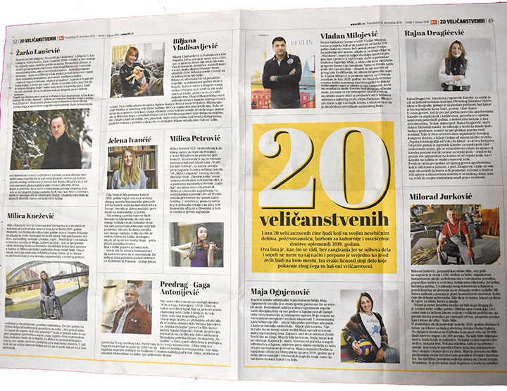 IL-20-velicanstvenih-blic-2018-1 BRAVO! Učo među ''20 veličanstvenih'' uz Đokovića, Lauševića, Tasovca, Milojevića