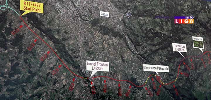 IL-mapa1 Vučić otvorio radove na deonici autoputa Preljina-Požega (VIDEO)
