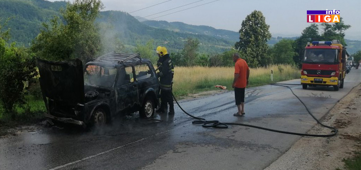 IL-Izgoreo-auto-naslovna-2 Haos na putu - zapalila se ''Lada-Niva''