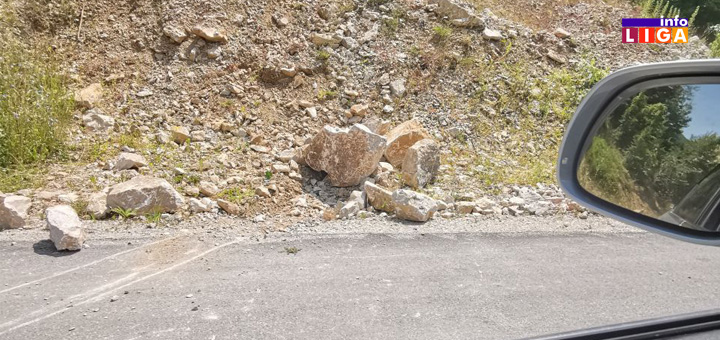IL-Odrnon-kamenolom- Vozači zabrinuti zbog obrušavanja delova stena na put u Raščićima