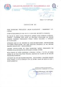 Scan-saopštenje-direktora-1-212x300 Direktor Namenske Radoš Milovanović zamolio radnike da ne dolaze u Ivanjicu