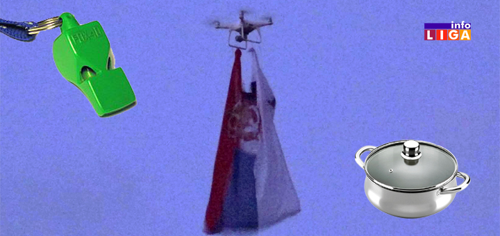 IL-Serpe-i-lonci-protiv-trobojke- Počela kampanja: Šerpe, pištaljke, "Marš na Drinu" i trobojka (VIDEO)