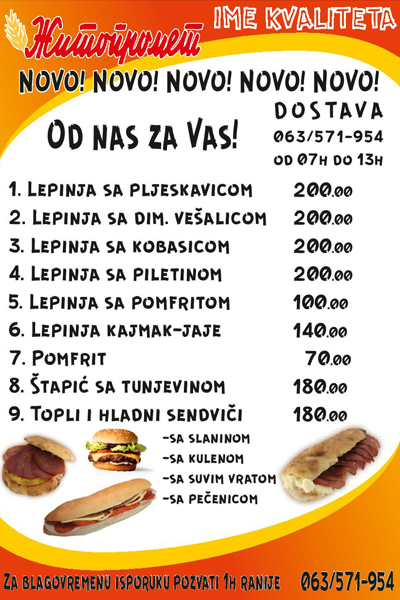 IL-zitko-1 NOVO!!! Žitopromet Ivanjica dostavlja pice, lepinje i sendviče na kućnu adresu!