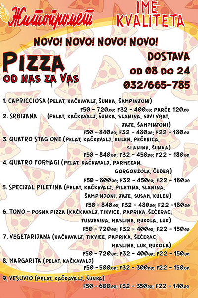IL-zitko-pizza- NOVO!!! Žitopromet Ivanjica dostavlja pice, lepinje i sendviče na kućnu adresu!