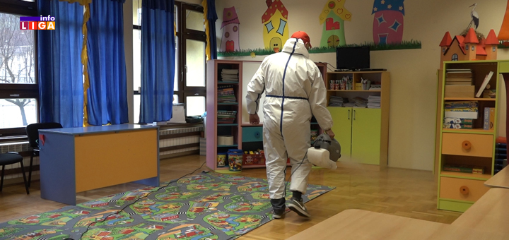 dezinfekcija- Dezinfekcija ivanjičkih škola, vrtića i Doma zdravlja (VIDEO)