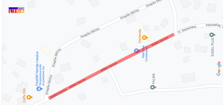 IL-miljka-savica-kart Zbog neophodnih radova 15. i 17. aprila zatvoren deo ulice Miljka Savića