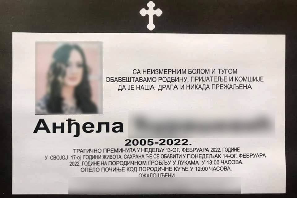 IL-ADJ-umrlica Ivanjica zanemela od tuge! U saobraćajnoj nesreći poginula šesnaestogodišnjakinja