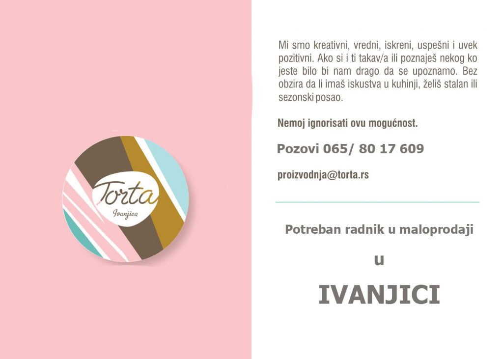 banner-torta-ta-txt--1024x731 Kompaniji Torta poreban povremeni radnik u maloprodaji u Ivanjici