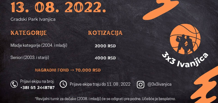 IL-3x3-turnir- U gradskom parku u Ivanjici biće održan 3x3 turnir u basketu