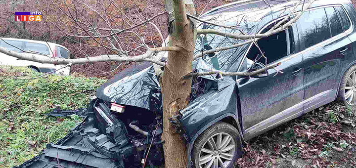IL-kumanica-saobracajna-nezgoda- Ivanjica: Sleteo sa kolovoza i zakucao se u drvo (VIDEO)