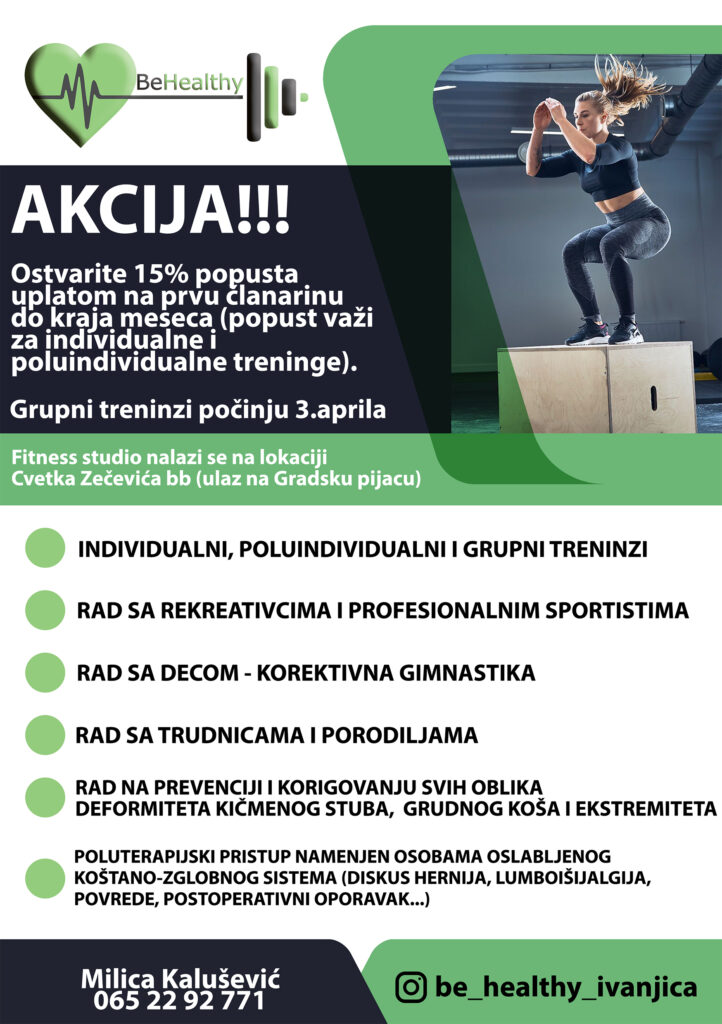 A5-flajer-Be-Healthy--722x1024 Novo u našem gradu - Fitness studio "Be Healthy" (VIDEO)