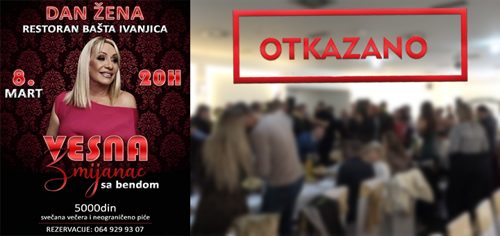 IL-Vesna-Zmijanac-otkazano- Otkazan nastup Vesne Zmijanac i proslava u restoranu ''Bašta''