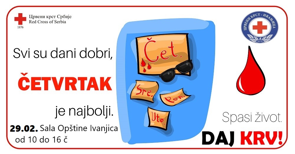 CETVRTAK Februarska akcija dobrovoljnog davanja krvi