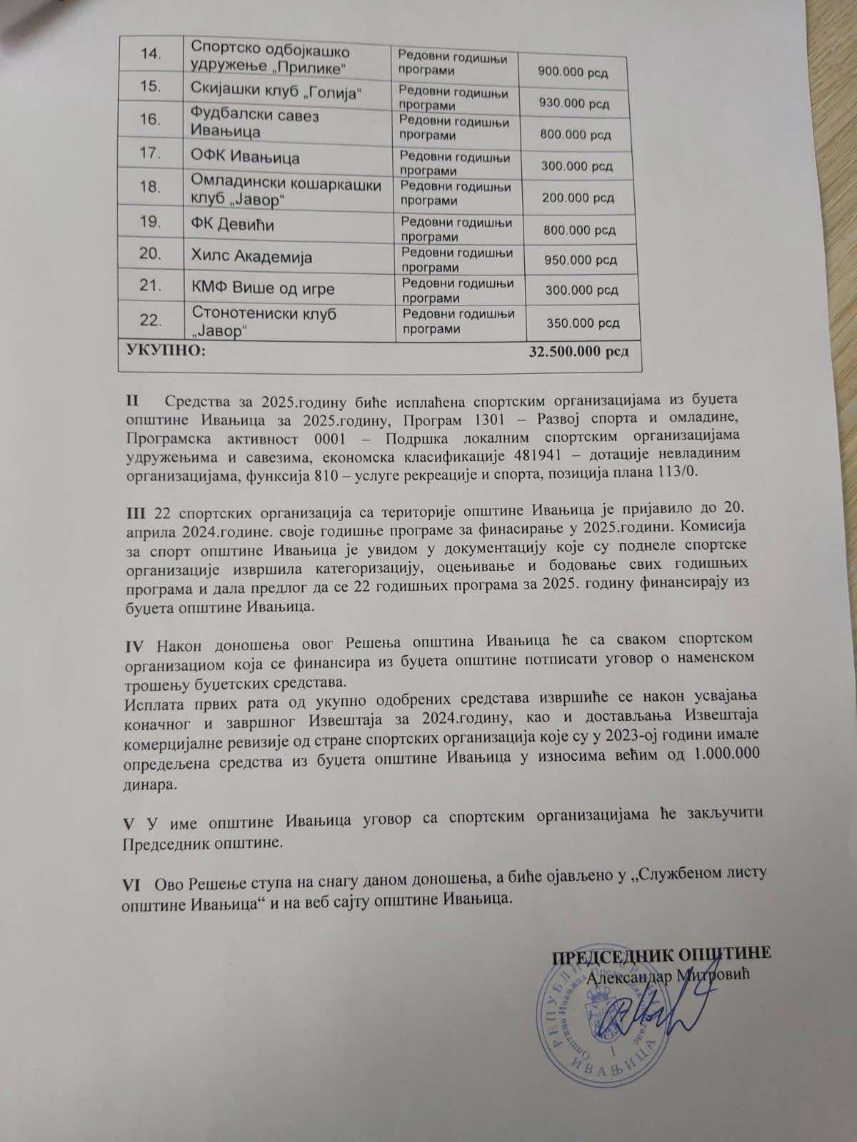 d6188432-a015-4b04-bbb1-cc5f33832be5 Opština Ivanjica izdvojila 32,5 miliona dinara za razvoj sporta (VIDEO)