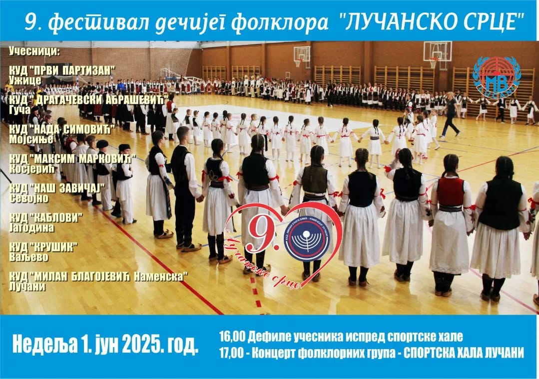 9-festival-folklora-2 Lučani dočekuju mlade folkloraše: „Lučansko srce 2025“ u nedelju u sportskoj hali