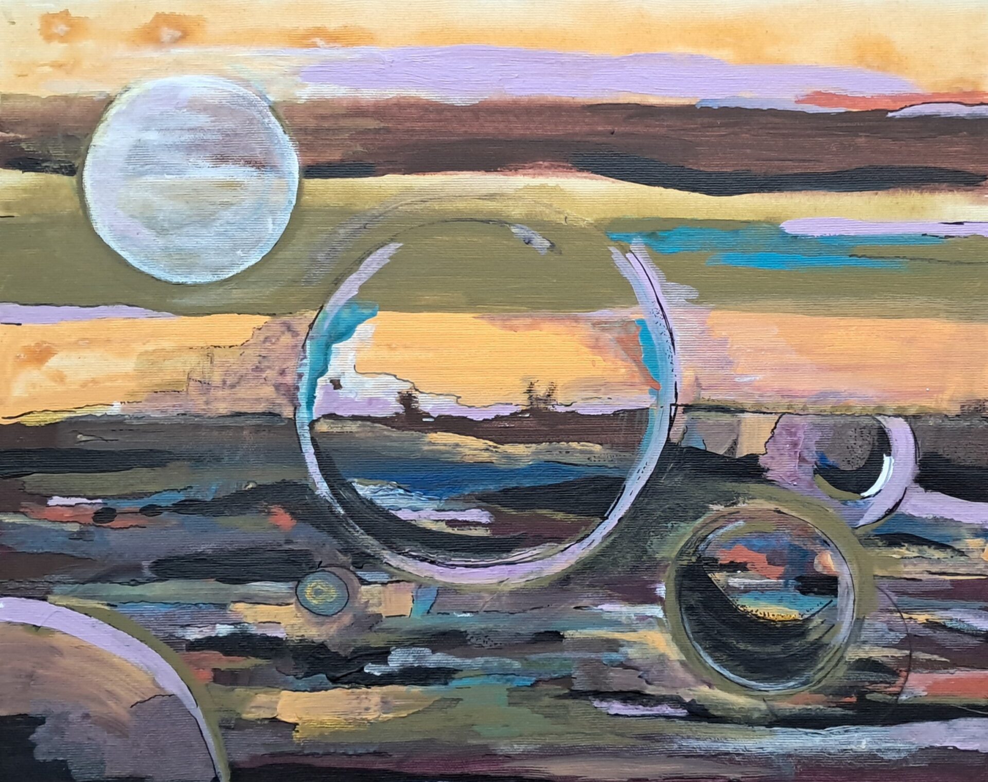 Danijela-Bogojevi-KRUGOVI-VODE-akrilik-na-platnu-40x50cm-2024 „Snaga boje“ Danijele Bogojević u ivanjičkom Domu kulture