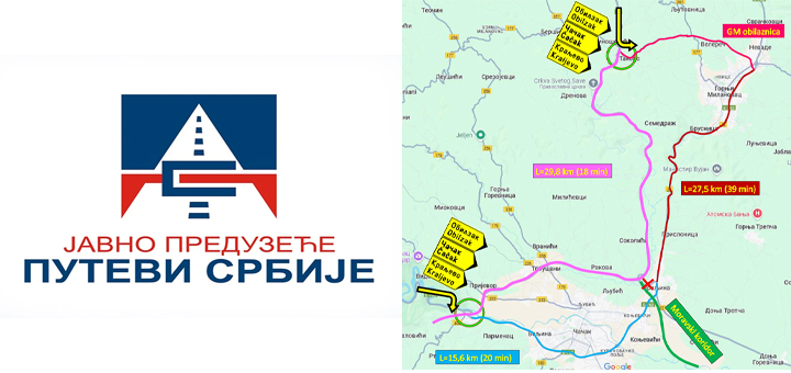 IL-putevi-srbije-Prijeljina- Izmena režima saobraćaja na autoputu Miloš Veliki u zoni petlje Preljina