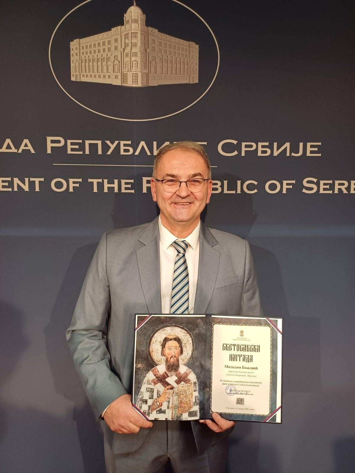 Miladin-Bozovic-Ivanjica Božović: „Svetosavsku nagradu posvećujem majci“ (VIDEO)